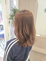 ヘアアンドメイク 心座(hair&make)&nbsp;ピンクベージュ　ミディアムボブ
