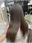 オリーブブラウン/ブリーチなし/髪質改善/ストレートヘア