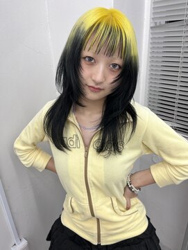 キバ(kva) ▽□□▽イエローカラー×顔まわりレイヤー