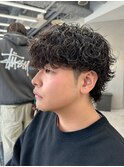 長岡シャドウパーマ緩めスパイラルパーマ波巻きパーマッシュ30代