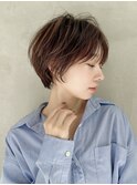 大人ガーリー/ダークアッシュ/似合わせカット/レイヤーショート