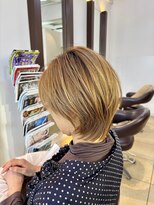 ヘアアーク(HAIR arc)&nbsp;ショートレイヤー#マロンベージュ#くすみベージュ#くびれ#ひし形