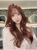 レイヤーカット/艶カラー/顔周りカット/韓国ヘア
