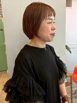アトリエ タキ(atelier.taki)&nbsp;ショートボブ オン眉 ショートバング オレンジブラウン 透明感