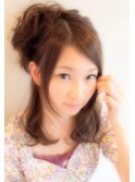 パーティー・結婚式ハーフアップモテ髪ヘアアレンジ　髪型
