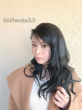 ヘアーワークス ジジ(HAIR works JIJI) 大人透け感クールなブルー！