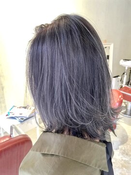 コンビネーション(combination) ラベンダーグレイアッシュ☆ホワイトハイライト☆