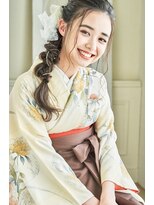 卒業式にサイド編みおろし