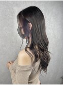 インナーカラー/ダークラベンダー/グレージュ