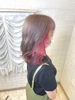 トリ 六甲道店(TORi)&nbsp;ミルクティー×ピンクのインナーカラー(六反)