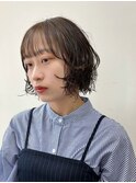 〇切りっぱなしボブニュアンスパーマボブパーマ
