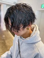 アルバム 新宿(ALBUM SHINJUKU)&nbsp;フェザーパーマスパイキーショートブルーブラック_ba553431