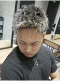 MEN'S/ハイライト×アップバングショート/短髪/スキンフェード