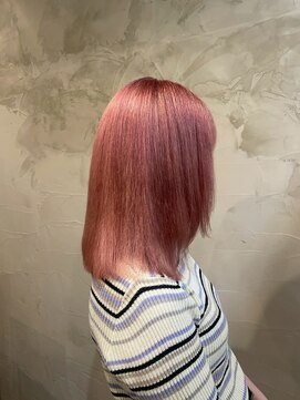 クレエ ヘアー デザイン(creer hair design) ハイトーンブリーチダブルカラー透明感チェリーレッド艶カラー