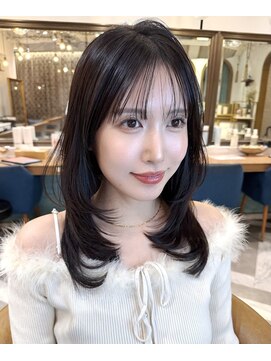 ロンドアベニール 北千住(Lond avenir) 韓国顔周り/バタフライカット/ミディアムレイヤーカット北千住