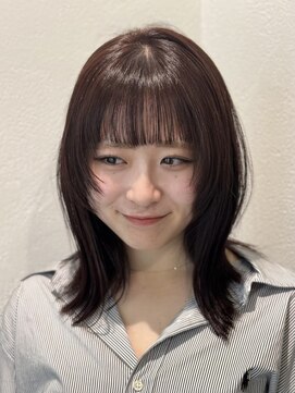 ザザアオヤマ(ZA/ZA AOYAMA) ブリーチなしボルドーカラー/フェイスレイヤー/顔周り/表参道