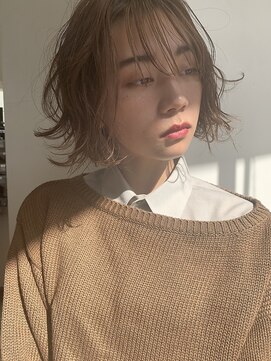 フィルムス 新宿(FILMS) 暗めカラー/レイヤーカット/くすみベージュ/ボブ/新宿