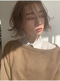 暗めカラー/レイヤーカット/くすみベージュ/ボブ/新宿