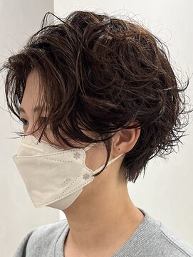 キノ(kino) ハンサムショートショートパーマ丸みショート