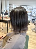 切りっぱなしボブバレイヤージュ