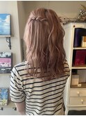 ツインヘアアレンジ/ハーフアップ/お呼ばれヘア/結婚式