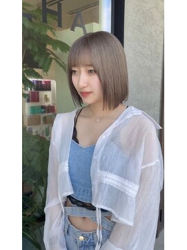 シェルハ(SHELHA) ボブとハイトーンは可愛い！ 切りっぱなしボブ ミルクティー