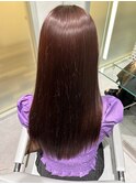 髪質改善カラー+ピンクカラー+つや髪+髪質改善トリートメント