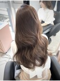 ○ピンクヘアー ロングウルフパーマ 秋色