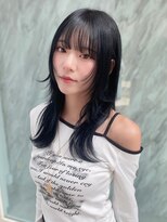 ニューヨークニューヨーク 梅田茶屋町店(NYNY)&nbsp;ハッシュカットブルーブラック　韓国ヘア　顔周りレイヤー