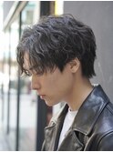 シャドウパーマ緩めスパイラルパーマメンズパーマ波巻きパーマ