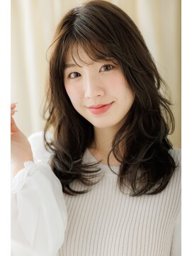 カバーヘア ブリス 戸田公園西口店(COVER HAIR bliss) 黒髪アッシュ大人巻き小顔フェミニンロングZ戸田公園30代40代