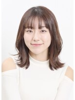 艶感こなれヘアウェーブミディアム美髪くびれヘア外ハネボブ