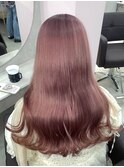 ブリーチ１回ピンクベージュカラー♪♪