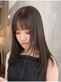 ロング顔周りレイヤー韓国ヘアおくれ毛_ba473642