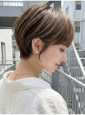 くびれショート/ショートボブ/ひし形/小顔ショート/前髪あり