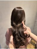 美髪ブラウン×ゆる巻きロング