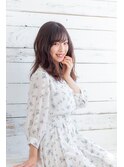 ミディアムレイヤーベ―ス/大人可愛い愛されヘア/暗髪