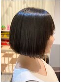 20代30代40代マロンベージュAラインボブかきあげ
