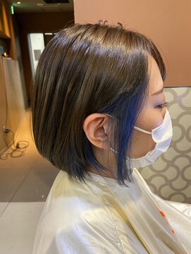 ヘアリゾートエーアイ 高田馬場店(hair resort Ai) 20代30代40代マロンベージュ/Aラインボブ/かきあげ[高田馬場駅]