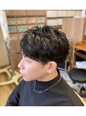 黒髪×色気パーマ