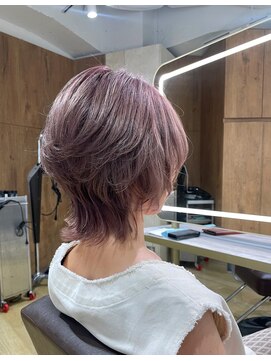 ヘアーサロン タカヒロ(Hair Salon TAKAHIRO) ショートウルフ　ピンクグレー