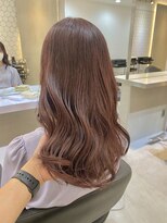 ＊エモージュ前髪パーマピンクヘアーレイヤーミディアム