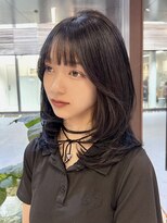ミディアムレイヤー　ワンカール　韓国ヘア