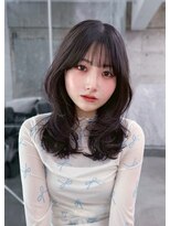 フィヴェント(Fivent) メルティカラー似合わせカットフェミニンロング韓国レイヤー