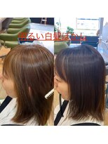 ブロッサム 東中野店&nbsp;白髪ぼかしハイライトベージュカラーコンパクトショート