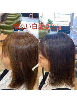 ブロッサム 東中野店 白髪ぼかしハイライトベージュカラーコンパクトショート