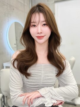 大人韓国くびれレイヤーカット/ヘーゼルベージュ/顔周りカット