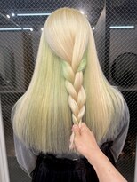 ラニヘアサロン(lani hair salon) ブロンド×ライムグリーン/デザインカラー/インナーカラー/