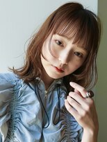 ディッセンバー 渋谷(December) 顔周りレイヤーワイドバングチョコレートカラー外ハネ