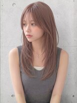 アーティカル 福岡天神(ARTICAL) 韓国風 レイヤーカット ピンクベージュ シースルーバング 透明感